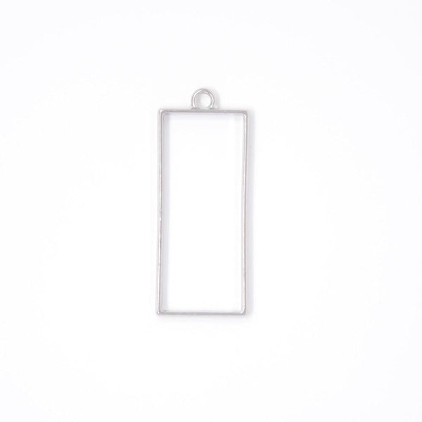 Rectangle Open Back Bezel Pendant - Long - Microfleur