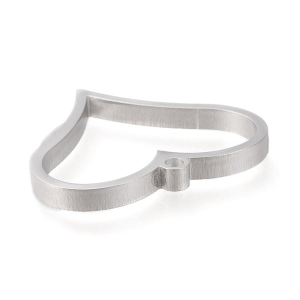 Stainless Steel Heart Open Back Bezel Pendant - Microfleur