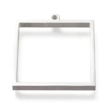 Stainless Steel Square Open Back Bezel Pendant - Microfleur