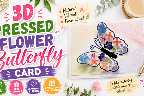 3D Pressed Flower Butterfly Card | Easy DIY Nature Craft