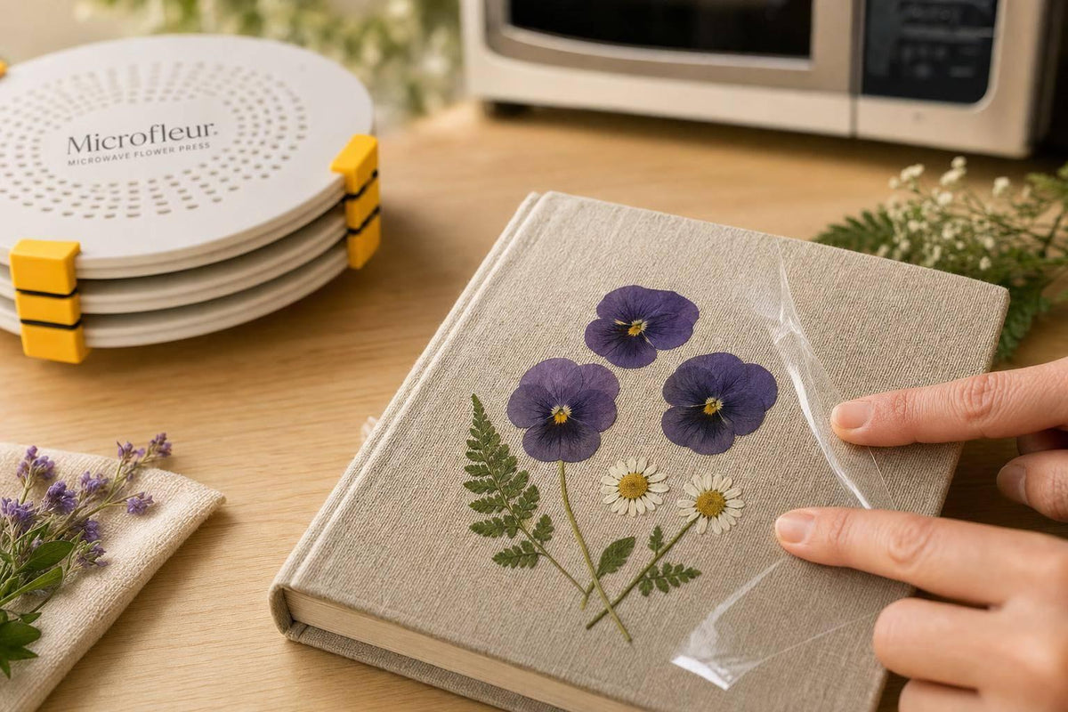 Microwave Flower Press for Journal Covers