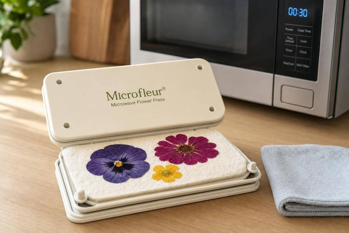 Microwave Flower Press Tests: Moisture and Color