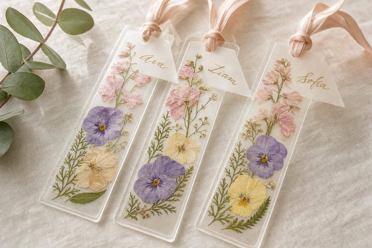Pressed Flower Bookmark Gifts for Wedding Favors