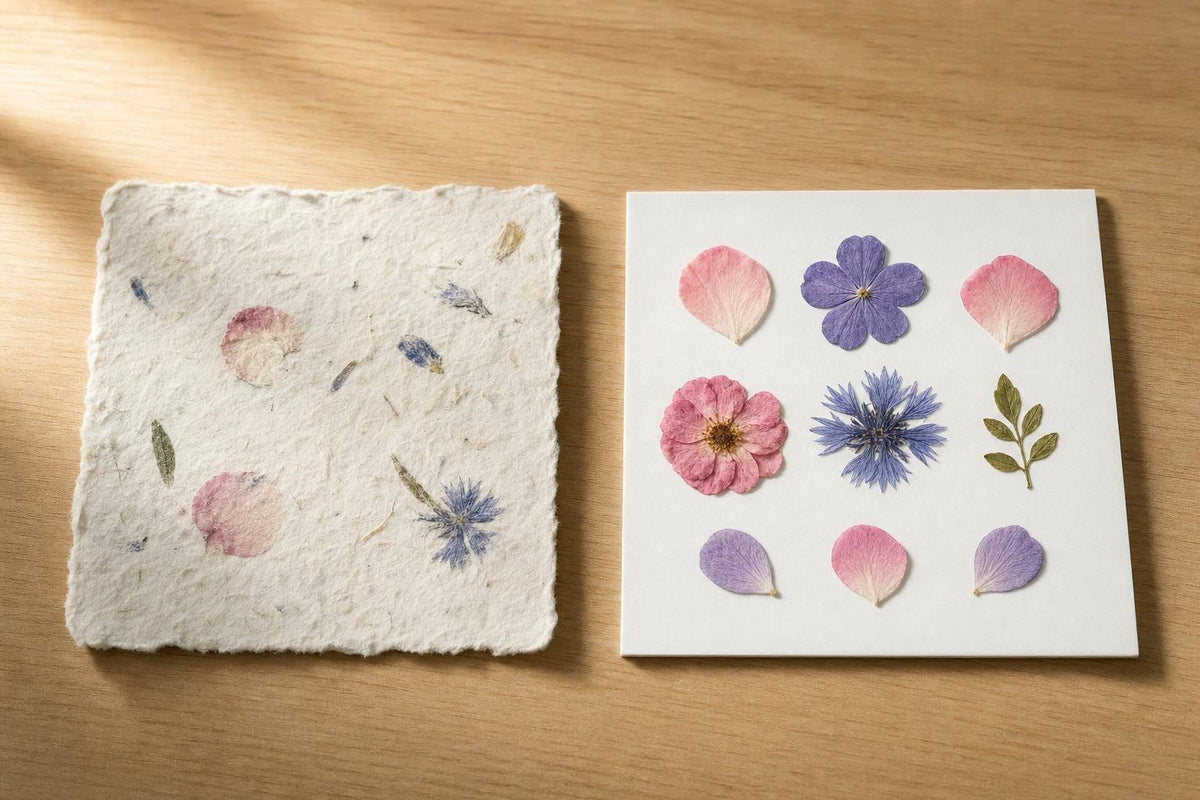 Pressed Flower Paper: Glue or Pulp?