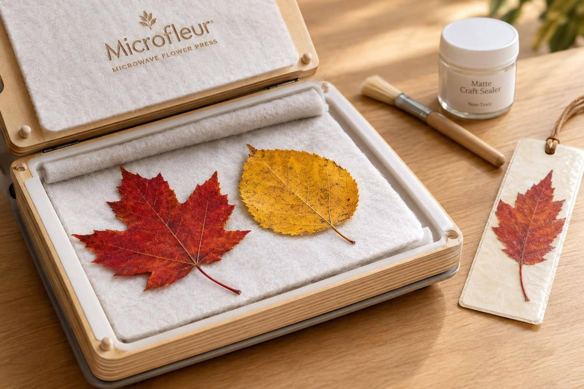 Microwave Pressing Preserves Fall Leaf Color