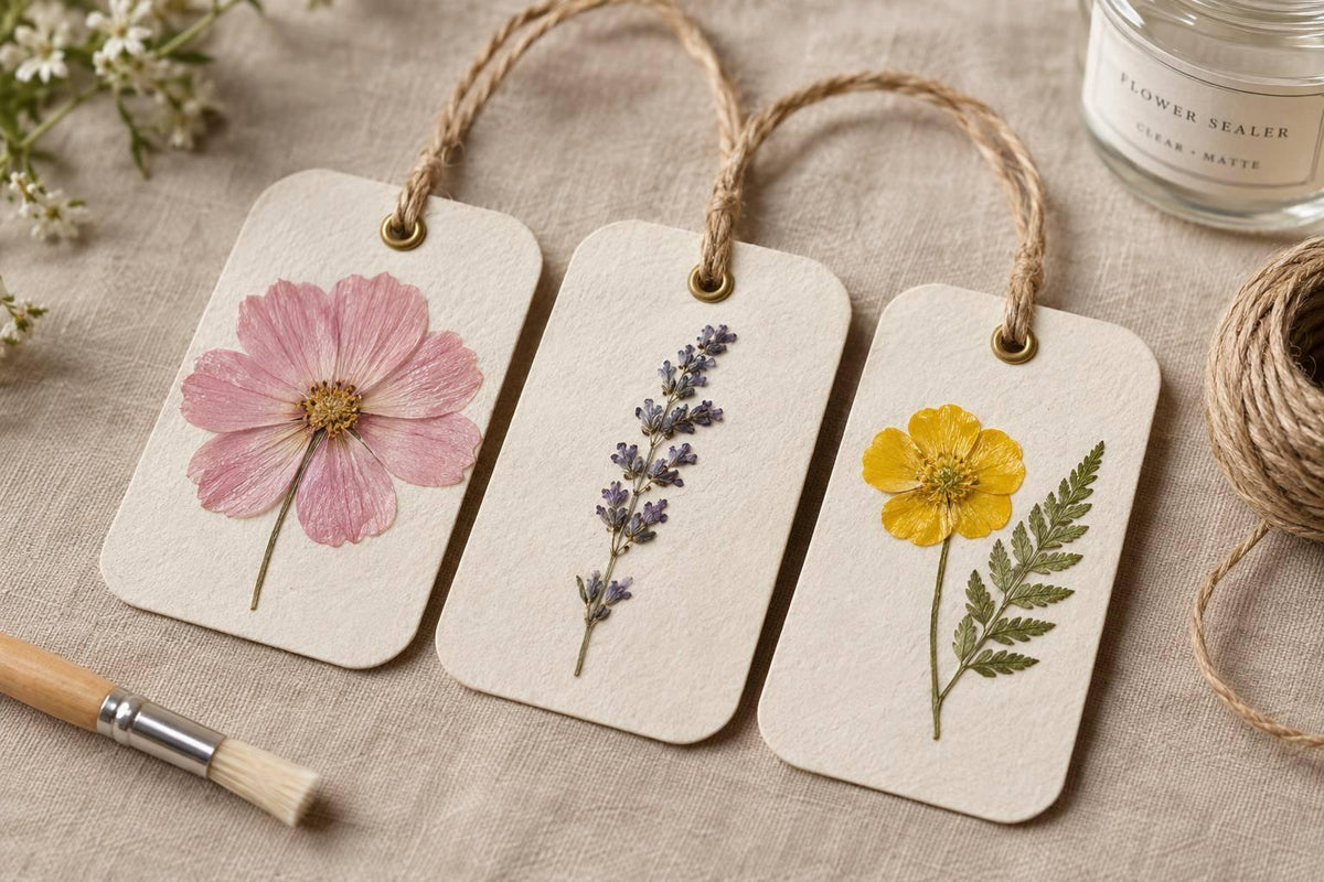How to Make Pressed Flower Gift Tags