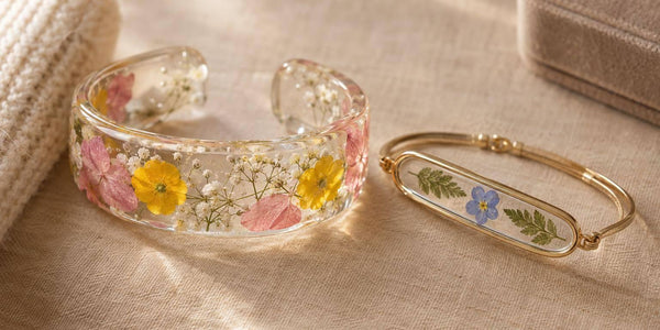 Resin vs Glass Pressed Flower Bracelets