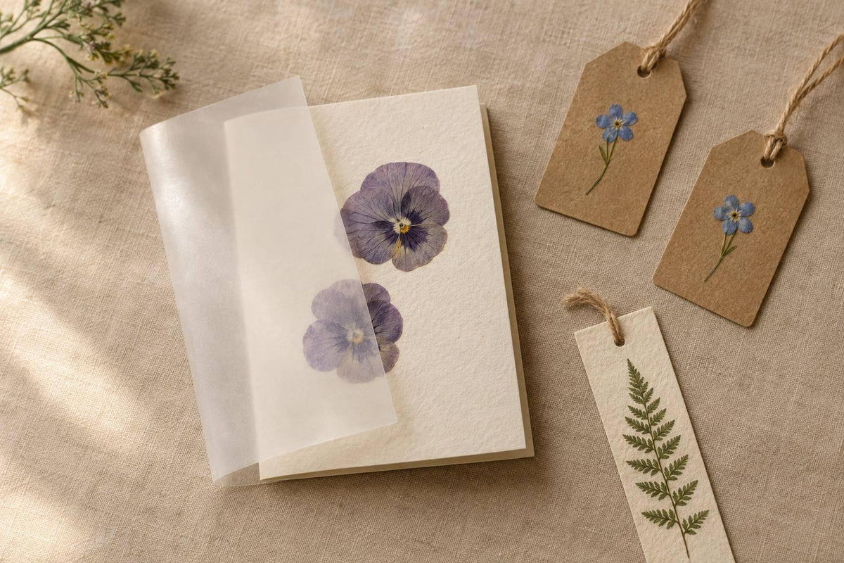 Pressed Flower Paper for Cards and Tags