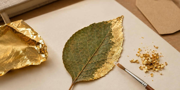 Gilding Adds Metallic Foil to Pressed Leaves