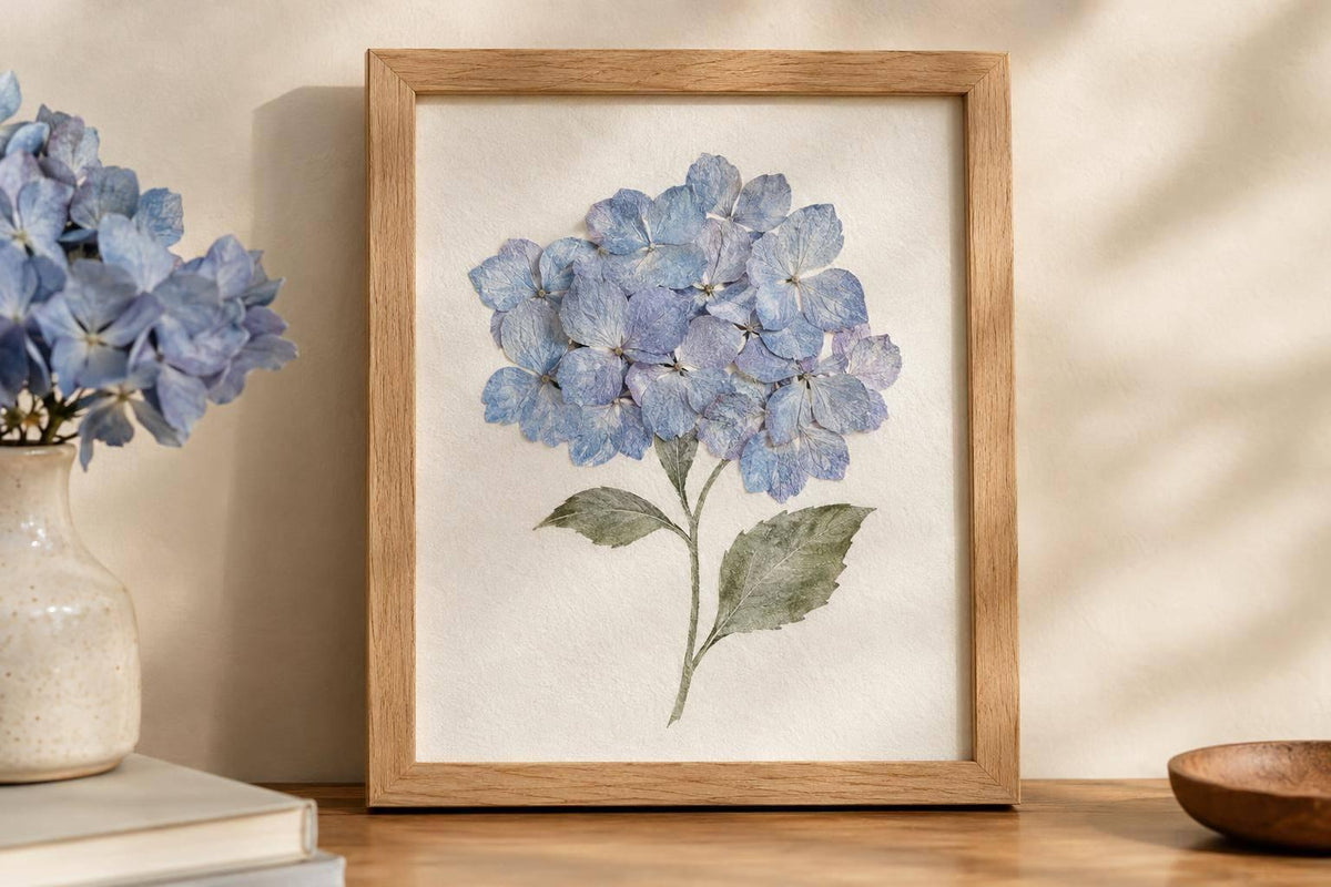 DIY Pressed Flower Art: Hydrangea Wall Decor