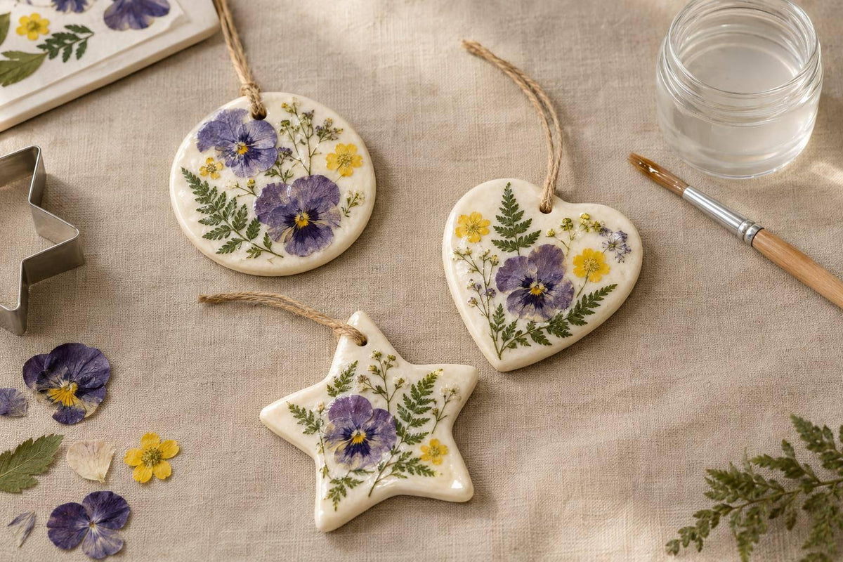 DIY Pressed Flower Ornaments Preserve Your Garden