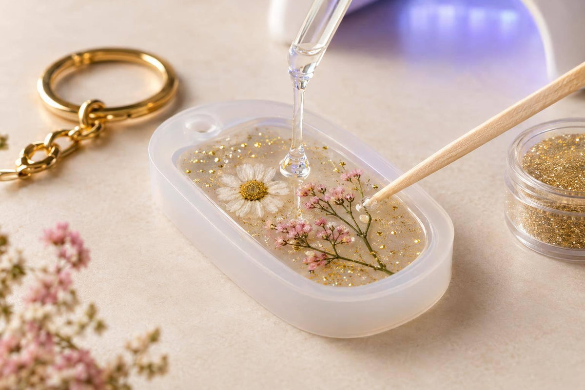 UV Resin Tutorial: Pressed Flower Keychains