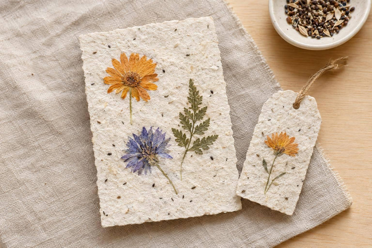 DIY Pressed Flower Seed Paper for Cards