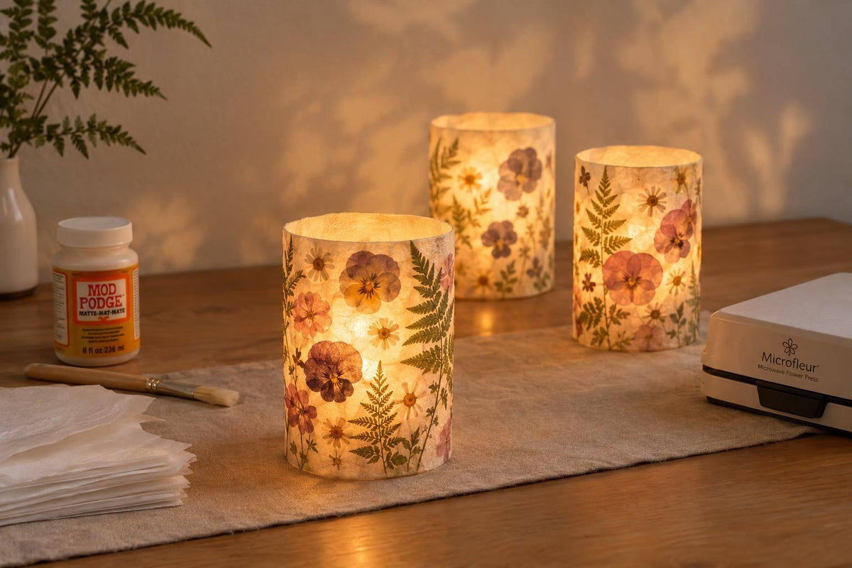 How to Make Pressed Flower Luminaries