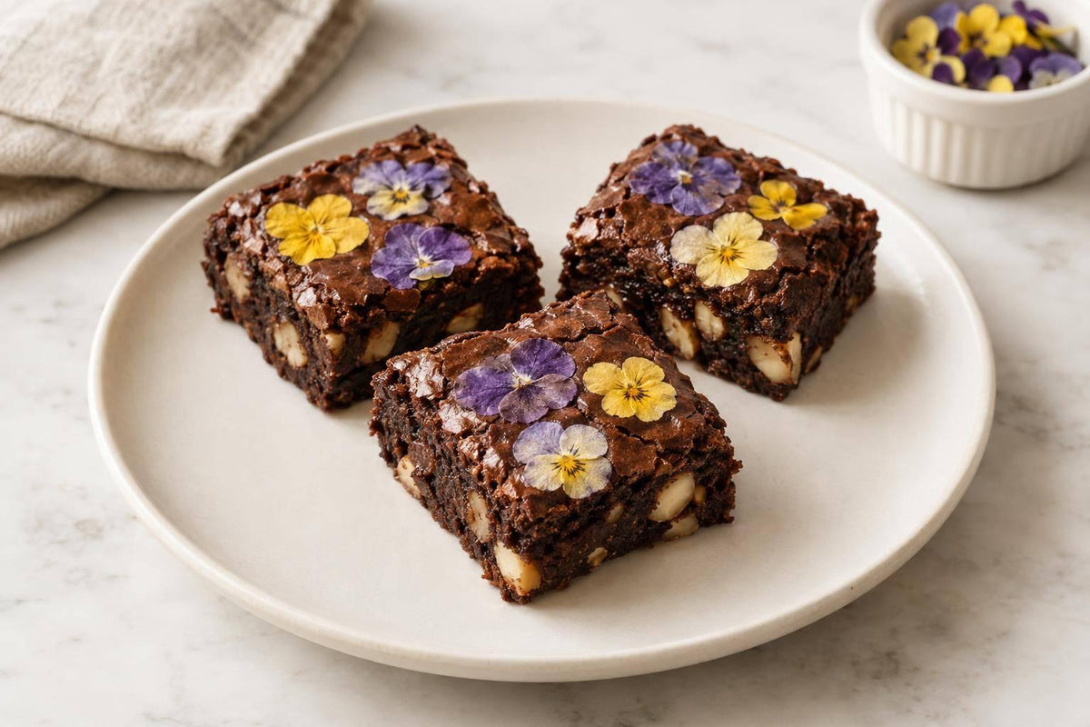 Pressed Flower Brownies: Easy Edible Flower Recipe