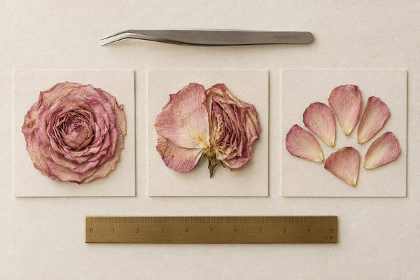 Whole Roses vs. Rose Petals: Pressing Compared