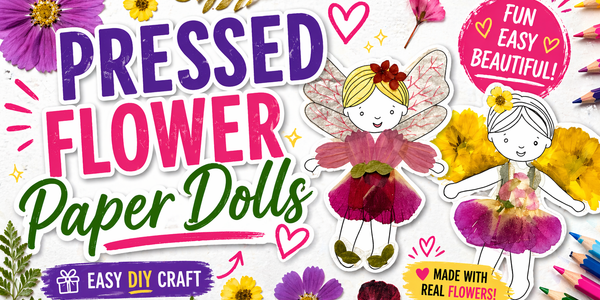 Pressed Flower Paper Dolls | Easy DIY Nature Craft