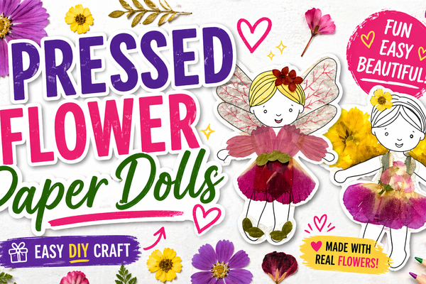 Pressed Flower Paper Dolls | Easy DIY Nature Craft