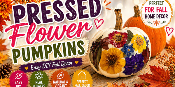 Pressed Flower Pumpkins | Easy DIY Fall Decor Using Real Flowers