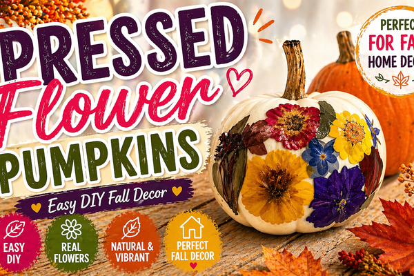 Pressed Flower Pumpkins | Easy DIY Fall Decor Using Real Flowers