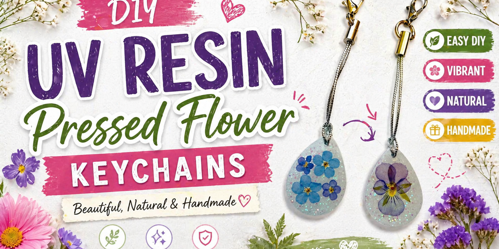 Pressed Flower Resin Keychains | Easy UV Resin Tutorial + Gift Ideas
