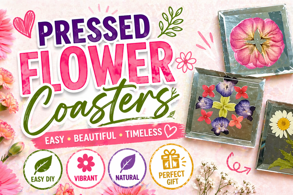 Pressed Flower Coasters | Easy DIY Glass Tile Craft - Microfleur