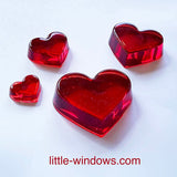 3 - in - 1 Heart Molds Set (super shiny silicone, make solid hearts, open hearts, and heart dishes in 4 sizes) - Microfleur