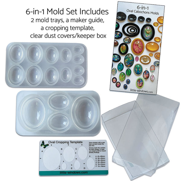 6 - in - 1 Oval Cabochons Mold Set - Microfleur