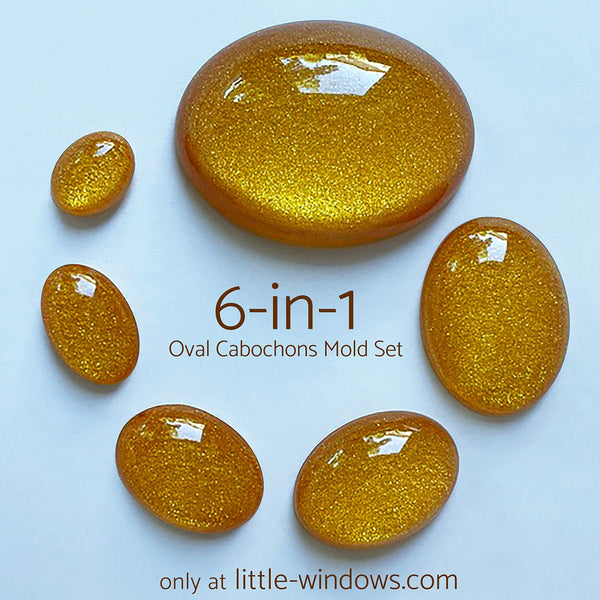 6 - in - 1 Oval Cabochons Mold Set - Microfleur