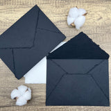 Black Handmade Cotton Envelopes (Set of 10) - Microfleur