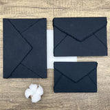 Black Handmade Cotton Envelopes (Set of 10) - Microfleur