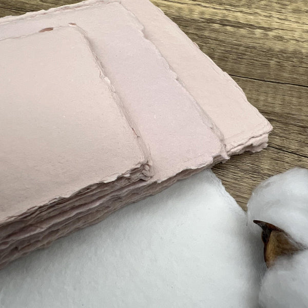 Blush Pink Handmade Cotton Paper (Set of 10) - Microfleur