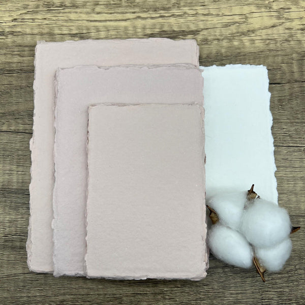 Blush Pink Handmade Cotton Paper (Set of 10) - Microfleur