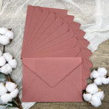 Brick Red Handmade Cotton Envelopes (Set of 10) - Microfleur