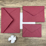 Burgundy Handmade Cotton Envelopes (Set of 10) - Microfleur