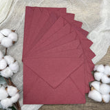 Burgundy Handmade Cotton Envelopes (Set of 10) - Microfleur