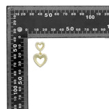 Clear CZ Gold Double open Hearts Stud Earrings, SkuLX833 - Microfleur