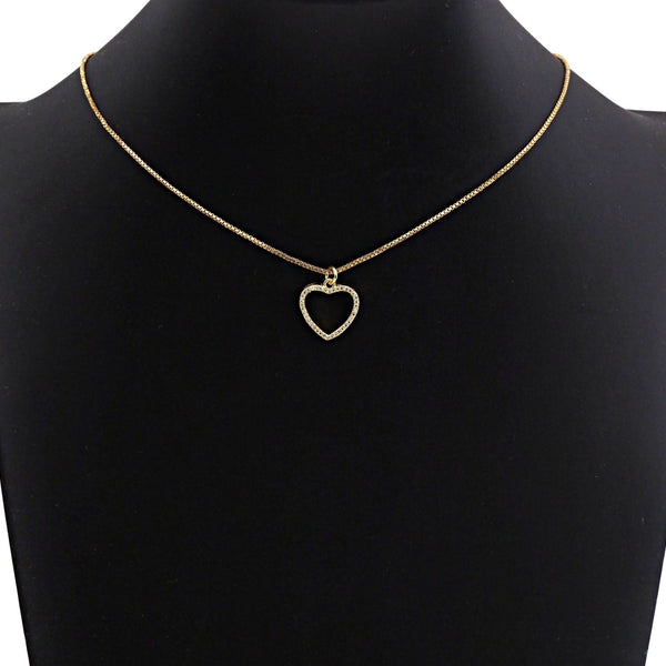 Clear CZ Micro Pave Open Heart Shape Pendant/Charm, Heart Cubic Zirconia Pendant, Silver/Gold/Rose Gold Tone,15x21mm,SkuFH19 - Microfleur