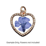 Clear CZ Micro Pave Open Heart Shape Pendant/Charm, Heart Cubic Zirconia Pendant, Silver/Gold/Rose Gold Tone,15x21mm,SkuFH19 - Microfleur