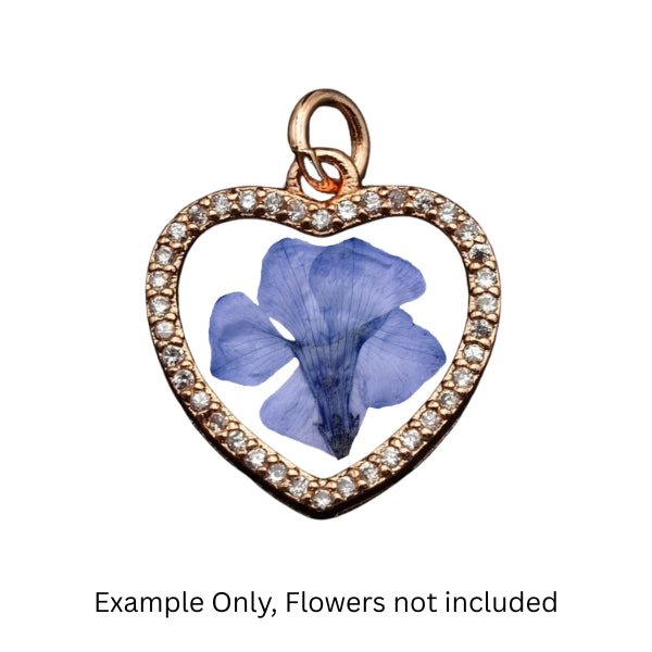 Clear CZ Micro Pave Open Heart Shape Pendant/Charm, Heart Cubic Zirconia Pendant, Silver/Gold/Rose Gold Tone,15x21mm,SkuFH19 - Microfleur