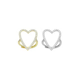 Clear CZ Open Heart Statement Adjustable Ring, SkuA338 - Microfleur