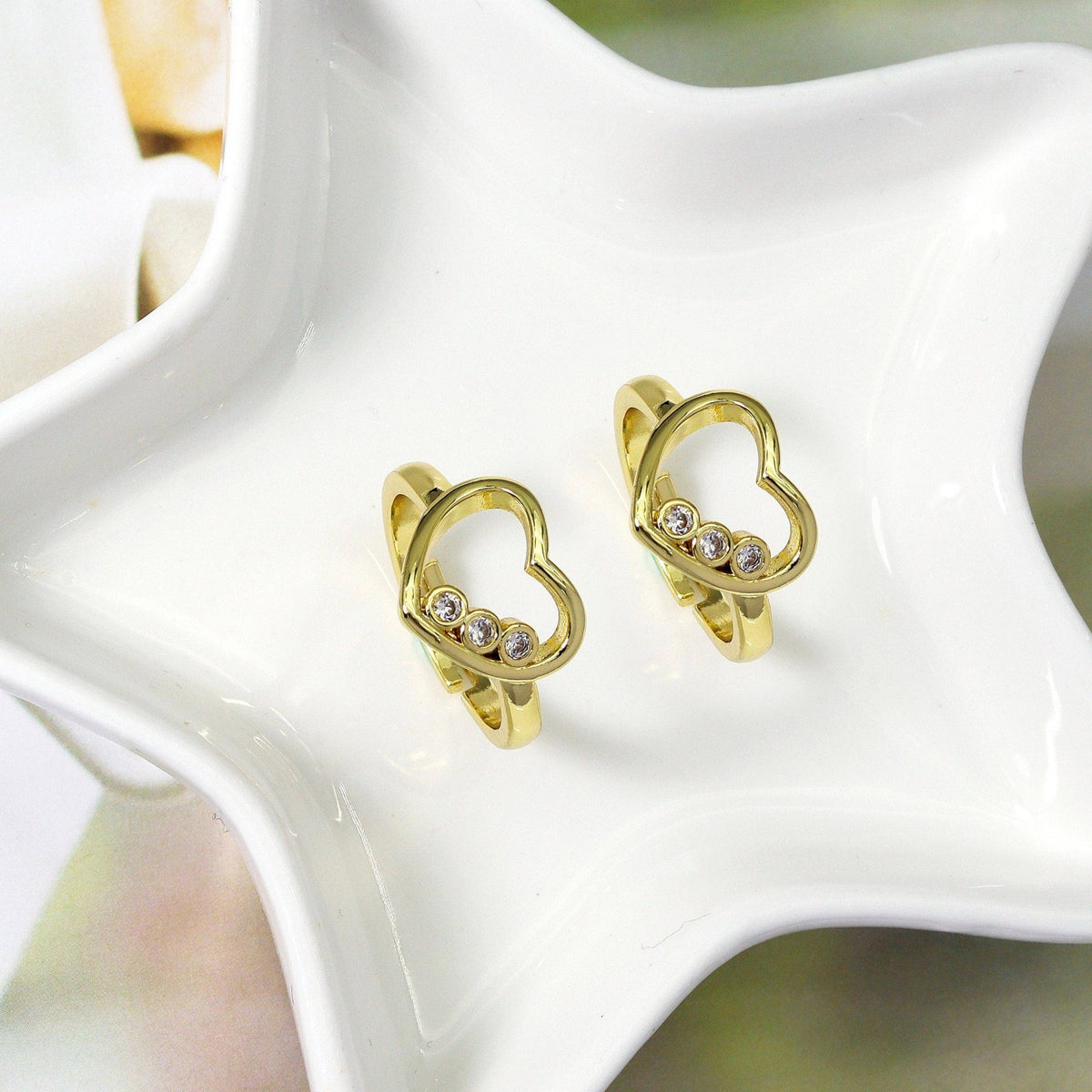 CZ Gold Open Heart Adjustable Ring, SkuJL141 - Microfleur
