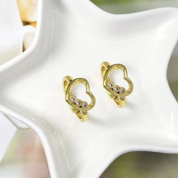 CZ Gold Open Heart Adjustable Ring, SkuJL141 - Microfleur