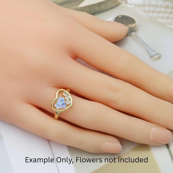 CZ Gold Open Heart Adjustable Ring, SkuJL141 - Microfleur