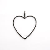 CZ Micro Pave Large Hollow out Open Heart Pendant, Cubic Zirconia Pave Pendant, Fashion Jewelry Findings, 43x43mm, skuF543 - Microfleur