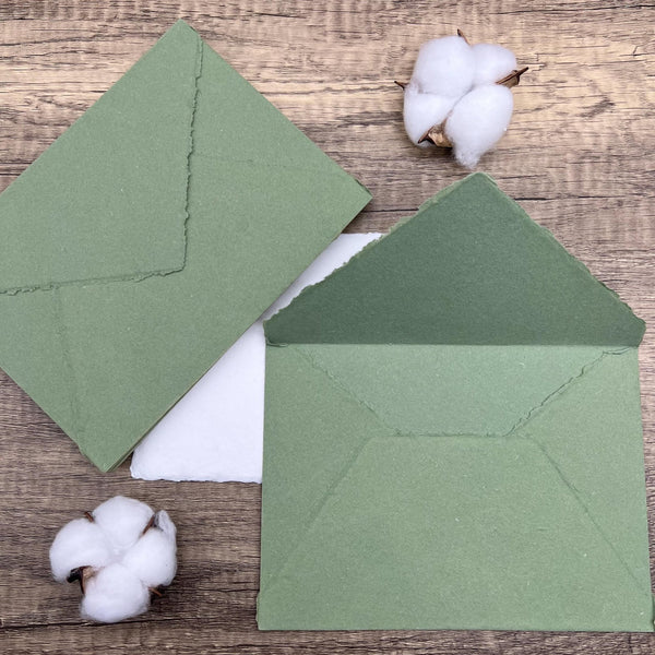 Desert Sage Handmade Cotton Envelopes (Set of 10) - Microfleur