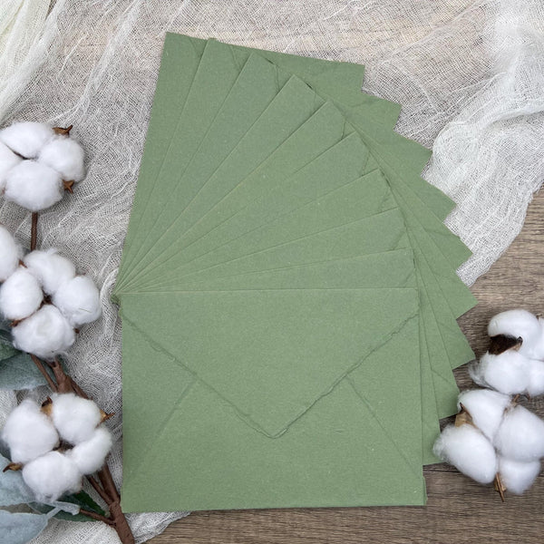 Desert Sage Handmade Cotton Envelopes (Set of 10) - Microfleur