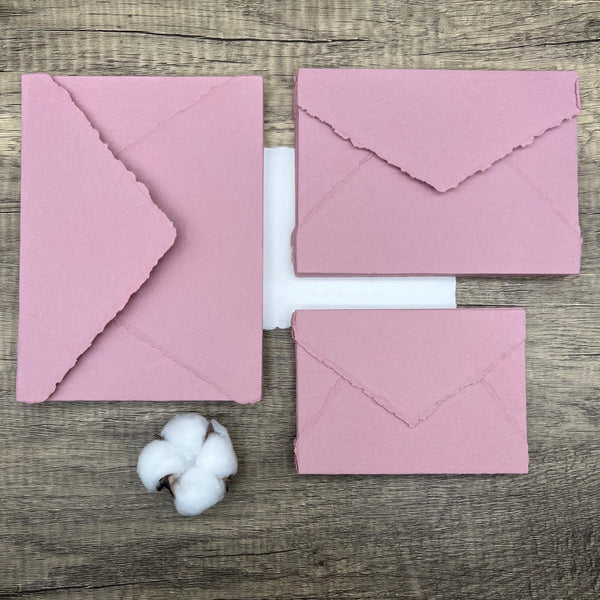 Dusty Rose Handmade Cotton Envelopes (Set of 10) - Microfleur