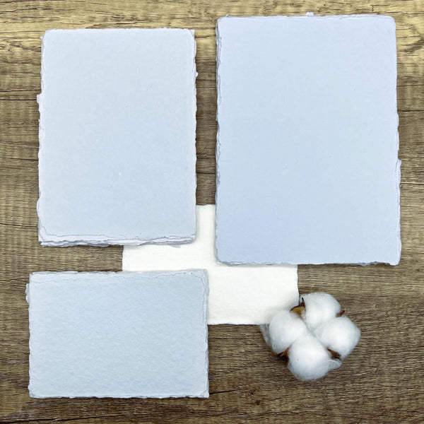 French Blue Handmade Cotton Paper (Set of 10) - Microfleur