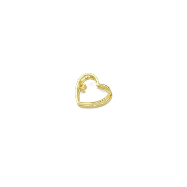 Gold CZ Open Heart Connector Charm, SkuY927 - Microfleur